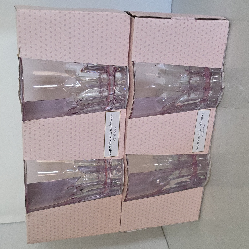 Cupcakes and Cashmere Clear Acrylic Drinkwares, Set of 4, New-in-Pack